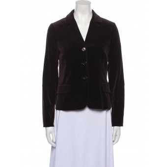 Blazer in velluto marrone