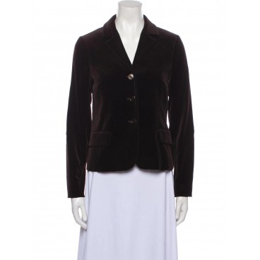 Blazer in velluto marrone