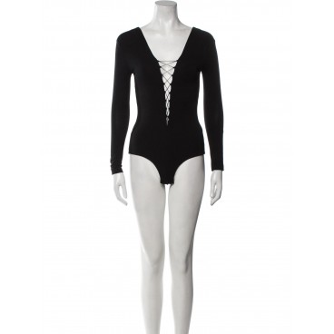 Body nero con lacci