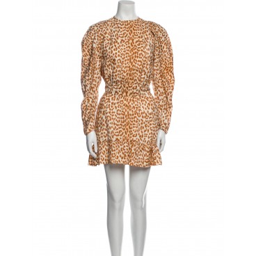 Abito animalier beige