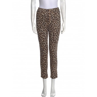 Pantaloni leopardo a vita alta