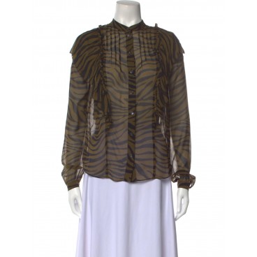 Blusa in seta zebrata