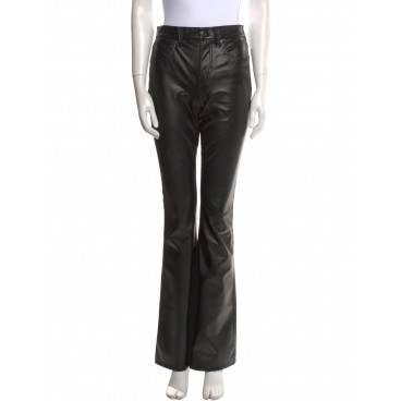 Pantaloni in ecopelle svasati