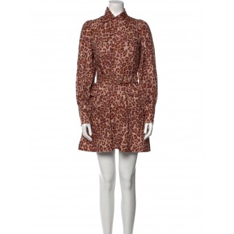 Abito in lino leopardato