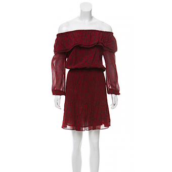 Abito animalier rosso bordeaux