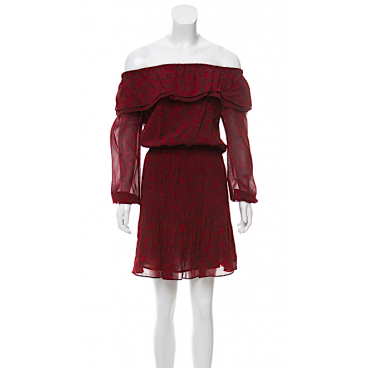 Abito animalier rosso bordeaux