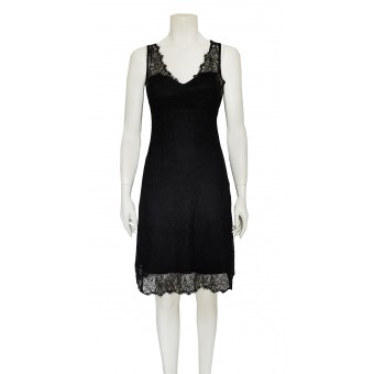 Abito nero in pizzo midi