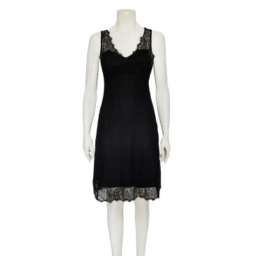 Abito nero in pizzo midi
