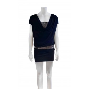 Abito mini nero con paillettes
