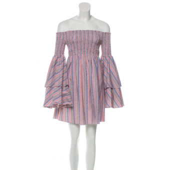 Abito a righe off shoulder