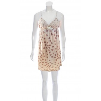 Abito sottoveste in seta beige 