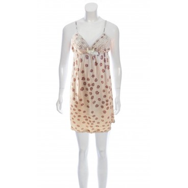 Abito sottoveste in seta beige 
