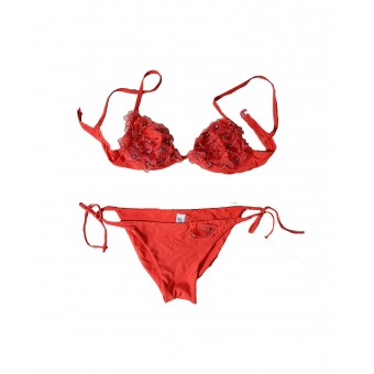 Bikini a triangolo color arancio