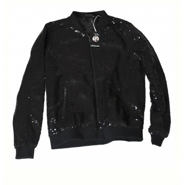 Bomber nero in paillettes