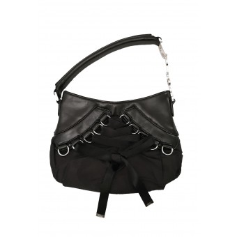 Borsa corsetto nera, manico con logo 