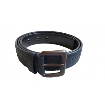 Cintura in pelle blu