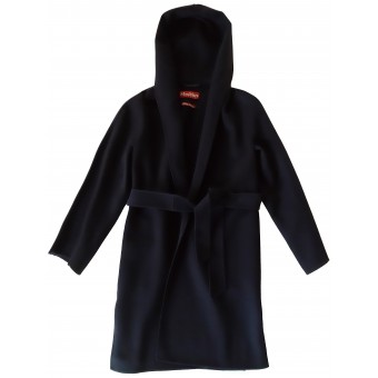 Cappotto blu con cappuccio