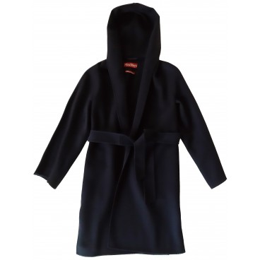 Cappotto blu con cappuccio