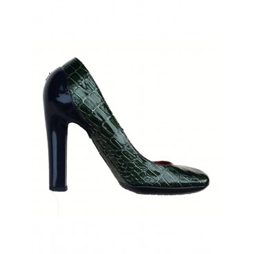 Scarpe decolletè in cocco verde Scarpe decolletè in cocco verde