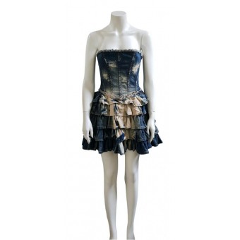 Abito con bustier denim