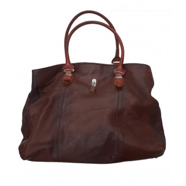 Borsa a spalla in pelle marrone 