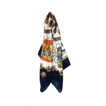 Foulard in seta con stampa vintage
