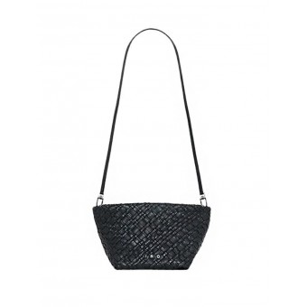 Borsa a tracolla in pelle intrecciata
