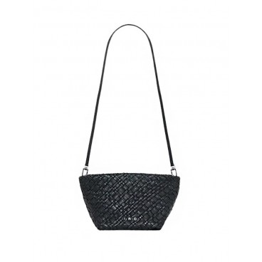 Borsa a tracolla in pelle intrecciata