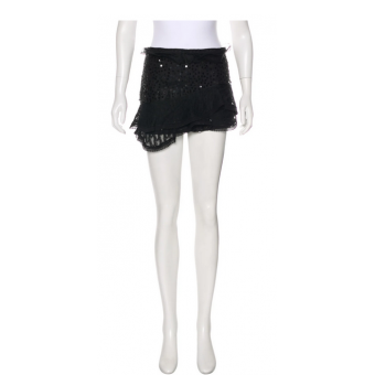 Minigonna nera in seta con paillettes 