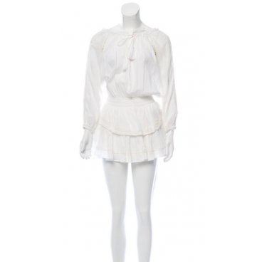 Abito mini in cotone e pizzo 
