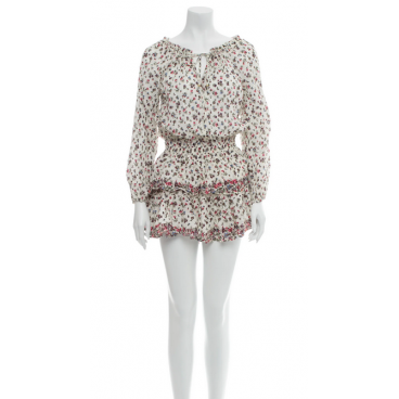 Abito mini floreale in cotone 