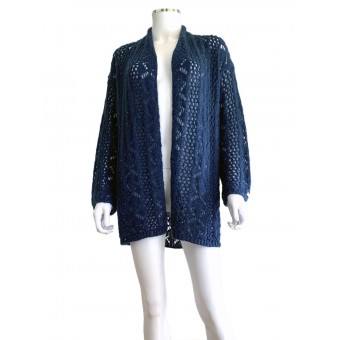 Cardigan blue traforato