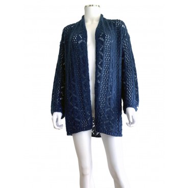 Cardigan blue traforato