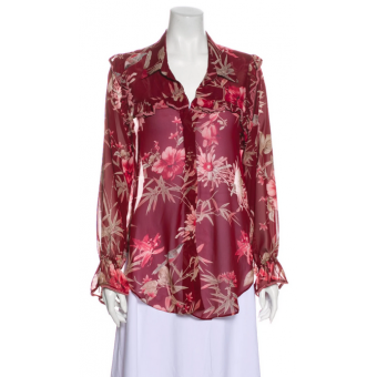 Camicia rossa a fiori
