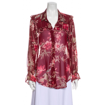 Camicia rossa a fiori