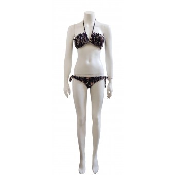 Bikini viola con ruches