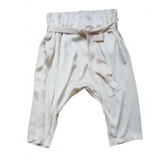Pantalone in seta avorio
