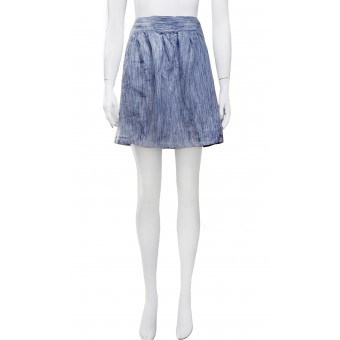 Gonna in lino azzurro