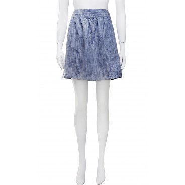 Gonna in lino azzurro
