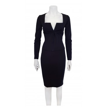 Tailleur nero con gonna