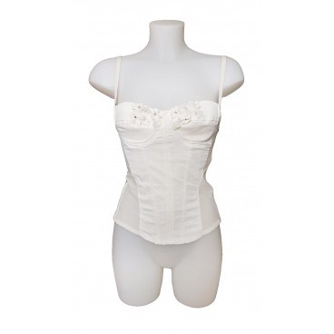 Top bianco corsetto