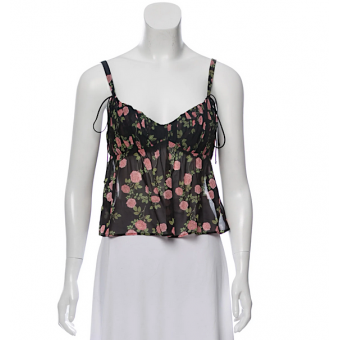 Crop Top floreale in seta
