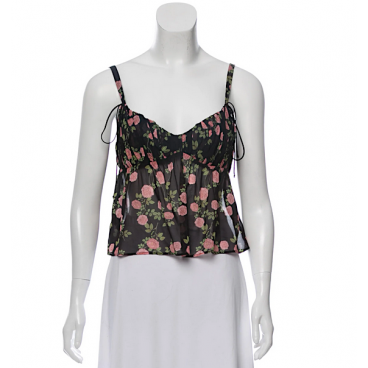 Crop Top floreale in seta