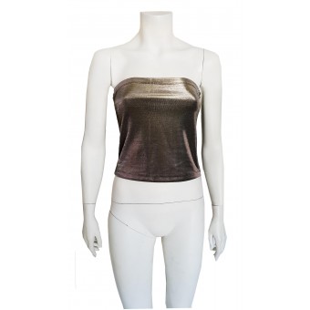 Top satinato con zip 