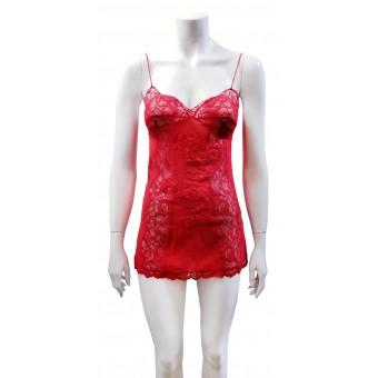 Top rosso in pizzo
