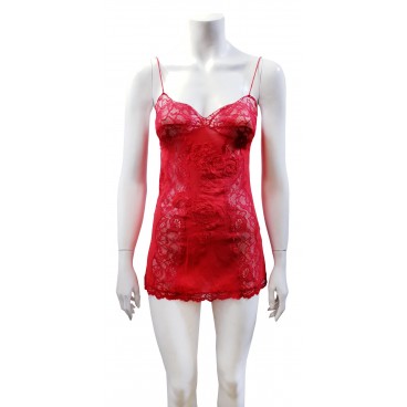 Top rosso in pizzo