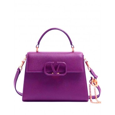 Borsa in pelle viola