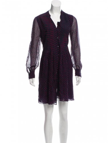 Abito camicia in seta blu