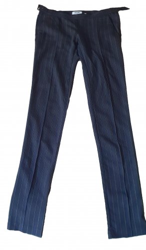 Pantaloni sigaretta blu gessato