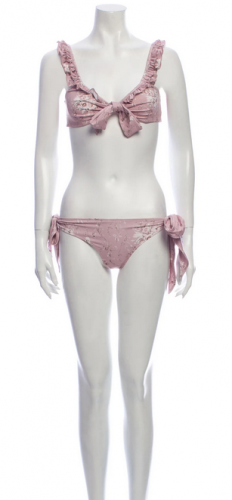 Bikini rosa con ruches